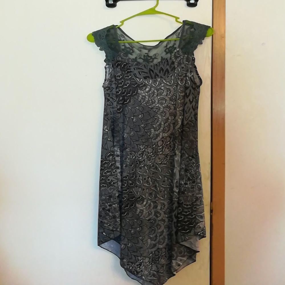 Gray lace short Sleeve Dress